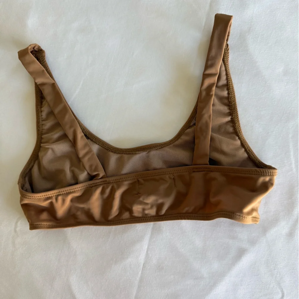 LIONESS Brown Bikini Set - Classic Scoop Top & 2 Waistband Bottom - XS
